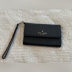 Kate Spade Black Wristlet Wallet EUC